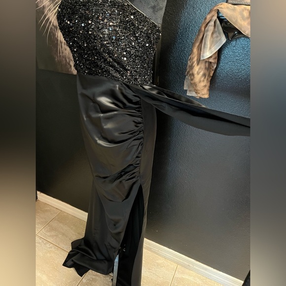 🖤🖤Missord Contrast Sequin Split Thigh Side Draped Formal/Evening Dress🖤SZ L - Picture 10 of 17
